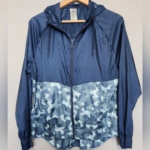 Athletic Works Blue Camo Windbreaker Jacket Size Large